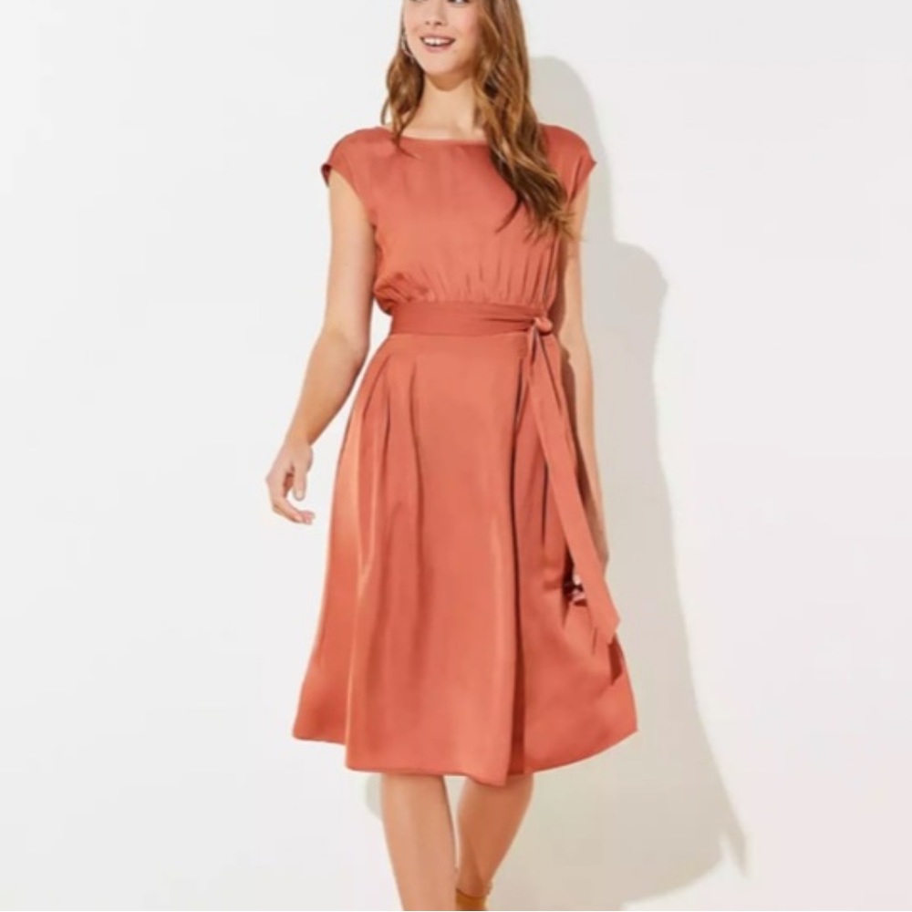 Tie waist pocket rust Lali Chutney dress